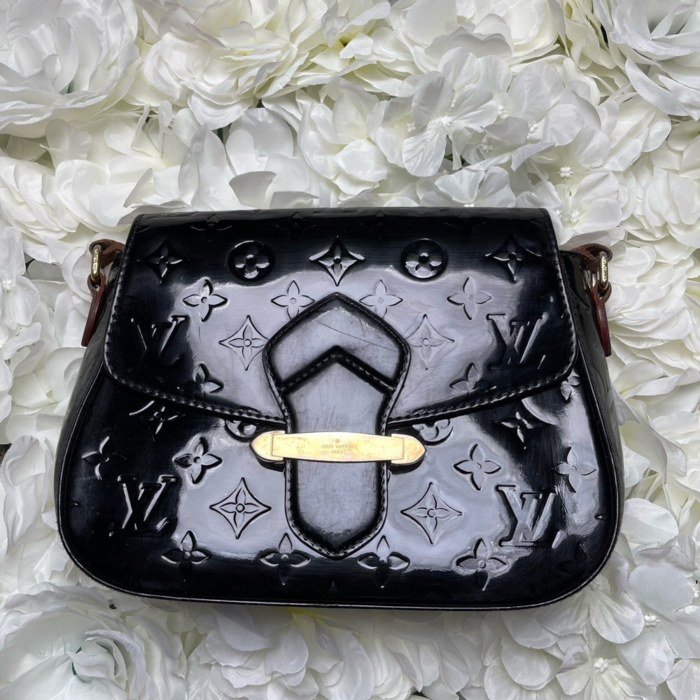 Louis Vuitton Black Embossed Vernis BellFlower Crossbody Bag